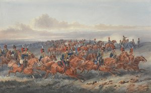 The Chestnut Troop (A akkumulátor) Royal Horse Tüzérség (akvarell papíron)