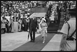Margit hercegnő és Bustamante miniszterelnök Jamaica függetlenségét ünnepli 1962-ben (f/w fotó) alkotó: Orlando Suero