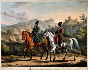 Perzsa vízipipát szívott lóháton, 1820 körül
