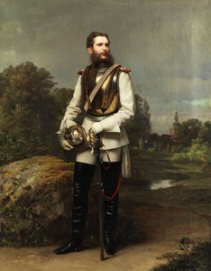 Friedrich Vilmos porosz koronaherceg. "OSCAR BEGAS 1867" aláírással és dátummal a jobb oldalon lent alkotó: Oscar Begas
