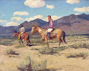 Braves of the Taos Mountains (olaj, tábla)