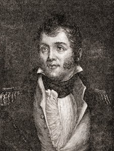 Oliver Hazard Perry, az Egyesült Államok haditengerészetének kommodorja, az Országunk története című könyvből, 1905-ben (fametszet)