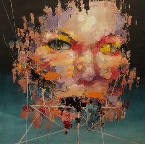 Torzított színmodell 2 , 2018-2025 (akril és olaj, vászon)