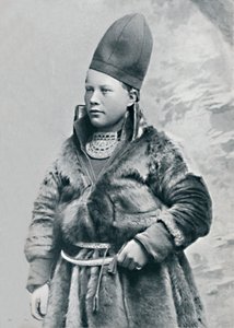 Egy fiatal lappföldi téli jelmezben, 1912 alkotó: Oscar Olsson