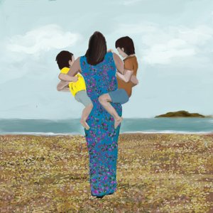 Anya és fiai a tengerparton alkotó: Osheensgallery