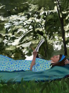 Békés olvasás a szabadban alkotó: Osheensgallery