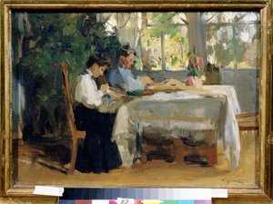 "Dance la Veranda" Peinture de Osip Emanuilovich Braz (1872-1936) Állami A. Radishchev Művészeti Múzeum, Szaratov