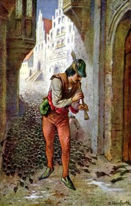 Hamelini fuvolaművész, 1910 körüli évek (illusztráció) alkotó: Oskar Herrfurth