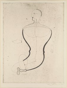 Absztrakt alak balra, 1923. alkotó: Oskar Schlemmer