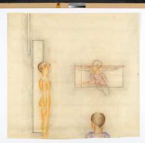 Folkwang-Zyklus: Dreiergruppe mit Schwebendem alkotó: Oskar Schlemmer