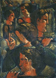 Felemelt kézzel figurák csoportja; Figura csoport Erhobener Hand alkotó: Oskar Schlemmer