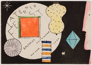 Postkarteneinladung zu einem Laternenfest alkotó: Oskar Schlemmer