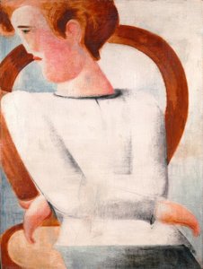 Fehér fiatalok egy masnis széken alkotó: Oskar Schlemmer