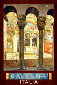 Ravenna utazási poszter, 1925 körül (színes litó) alkotó: Osvaldo Ballerio