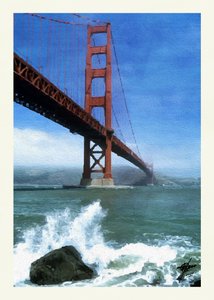 A Golden Gate-hídnál törő hullámok alkotó: Osvaldo Russo