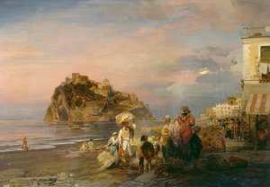 Esti strand Ischia közelében. 1879 alkotó: Oswald Achenbach