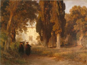 A kolostorkert, 1857 után alkotó: Oswald Achenbach