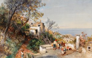 Kilátás a Nápolyi-öbölre alkotó: Oswald Achenbach