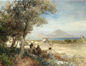 Kilátás a Nápolyi-öbölre alkotó: Oswald Achenbach