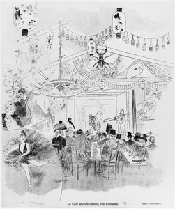 Cafe des Decadents, 16bis rue Fontaine, Párizs, 1890 alkotó: Oswald Heidbrinck