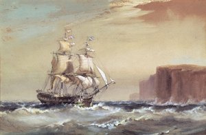 Kivándorló hajó érkezik a Sydney Heads partjaihoz, 1883
