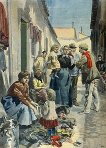 Egy rongyszedő család Párizsban 1899-ben (metszet)