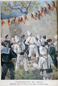 Tizennégy fej boxer a kínai Tchio-Tchao falain, 1900 alkotó: Oswaldo Tofani