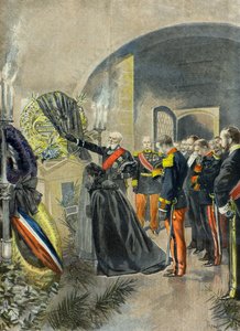 Nicolas 2 koszorút helyez el Sadi Carnot sírjánál a Pantheonban, Párizs1896 (metszet)
