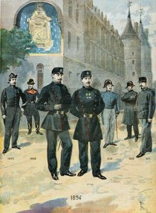A francia rendőrség különböző jelmezei alkotó: Oswaldo Tofani
