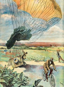 ballon leszállás egy nyílt mezőn alkotó: Oswaldo Tofani