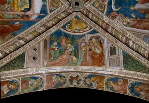 Monique álmában fia, Szent Ágoston jövőjét erősíti Istentől, közvetlenül az eveque-vel való találkozás során (Fresco