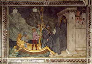 Szent Ágoston Tagasthébe utazva vallási közösséget talált (Fresco