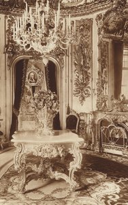 Bajor Kings-Castle of Linderhof, étkező Tischlein fedélzeti árokkal!