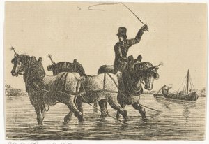 Három igásló a vízben alkotó: Otto Baron Howen