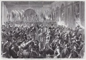 I. Vilmos porosz király német császárrá kikiáltása, Tükörcsarnok, Palais de Versailles, Franciaország alkotó: Otto Edmund Guenther