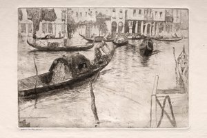 Velence rézkarcai: San Felice komp, 19. század. alkotó: Otto H. Bacher