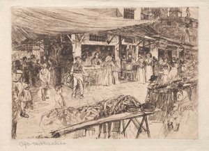 Régi piac, Firenze, 19-20. század. alkotó: Otto H. Bacher