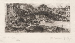 A Rialto, Velence, 1880. alkotó: Otto H. Bacher