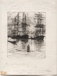 Három hajó, Velence, 1880. alkotó: Otto H. Bacher