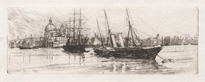 Két hajó, Velence, 1880. alkotó: Otto H. Bacher
