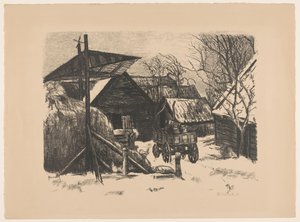 Farmyard a hóban