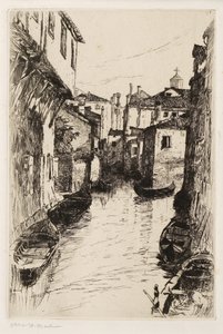 Egy velencei csatorna, 1880-82 körül (rézkarc)