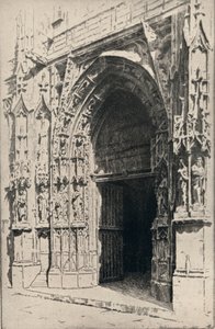 "A Szent Merri templom bejárata", 1915 alkotó: Otto J Schneider