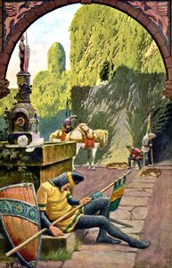 Csipkerózsika kastélya, 1900 körül (képeslap) alkotó: Otto Kubel
