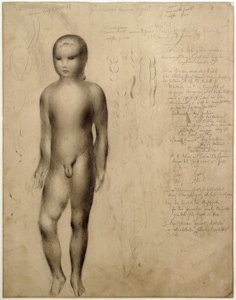 Álló férfi meztelen. Az algoritmus tanulmányozása 1923-ból
