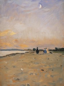 Folyói táj félholddal (strand táj a Juist-on). 1885 vagy 1889 körül