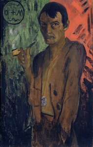 Önarckép pentagrammal, c. 1924. alkotó: Otto Mueller