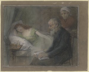A betegágy mellett alkotó: Otto Scholderer