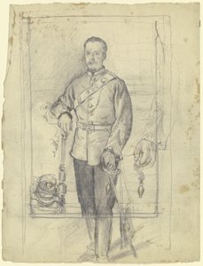 Egyenruhás férfi portréja alkotó: Otto Scholderer