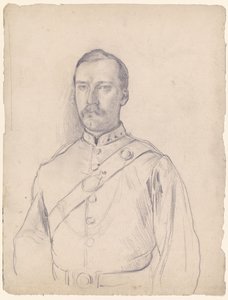 Egyenruhás férfi portréja, félalak alkotó: Otto Scholderer